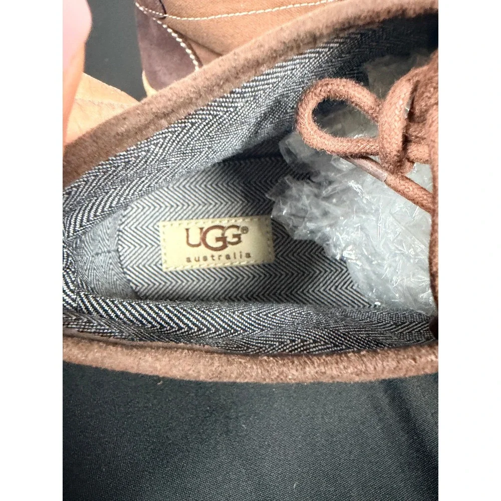 UGG Australia Brown Suede Canvas Espadrille Chukka Boots Womens Lace Up Ankle